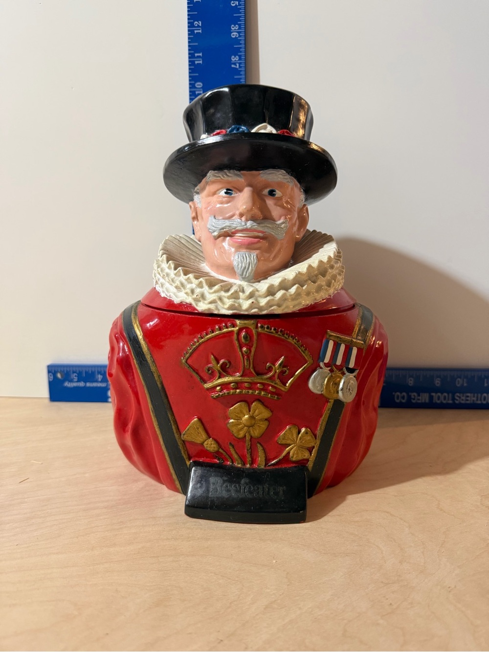 Vintage Beefeater’s Gin Ice Bucket Figurine in Red and Black